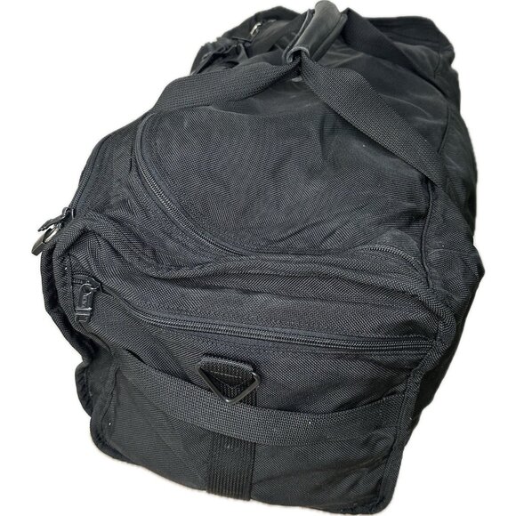 Vintage Tumi Ballistic Nylon Duffel Overnight Travel Bag Leather 26x12 USA - Picture 2 of 11